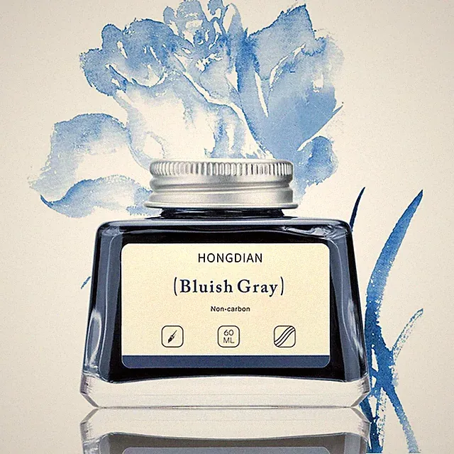 60ml Bluish Gray Hongdian Fountain Pen Bottled Ink Non Carbon for Writing