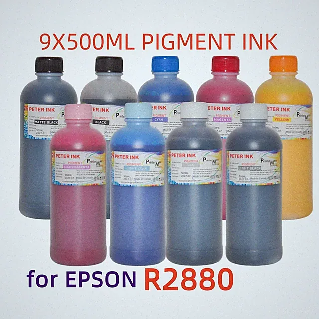 9X500ML Premium Pigment refill ink for cis ciss Stylus R2880 Printer T096 96 *