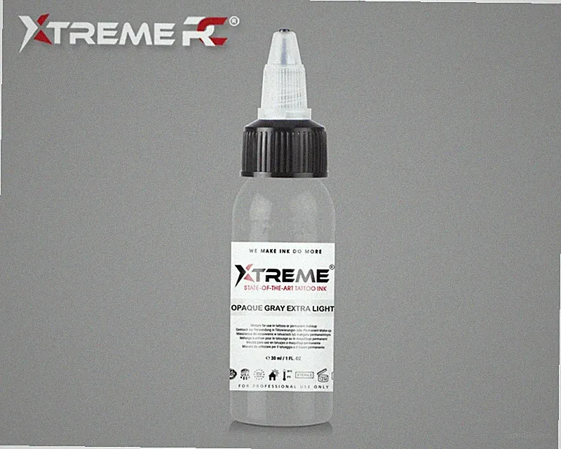 EU REACH Compliant OPAQUE GRAY EXTRA LIGHT by Xtreme Ink Tattoo Color Pigment